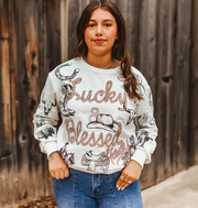 Lucky & Blessed Rodeo Graphic Pullover