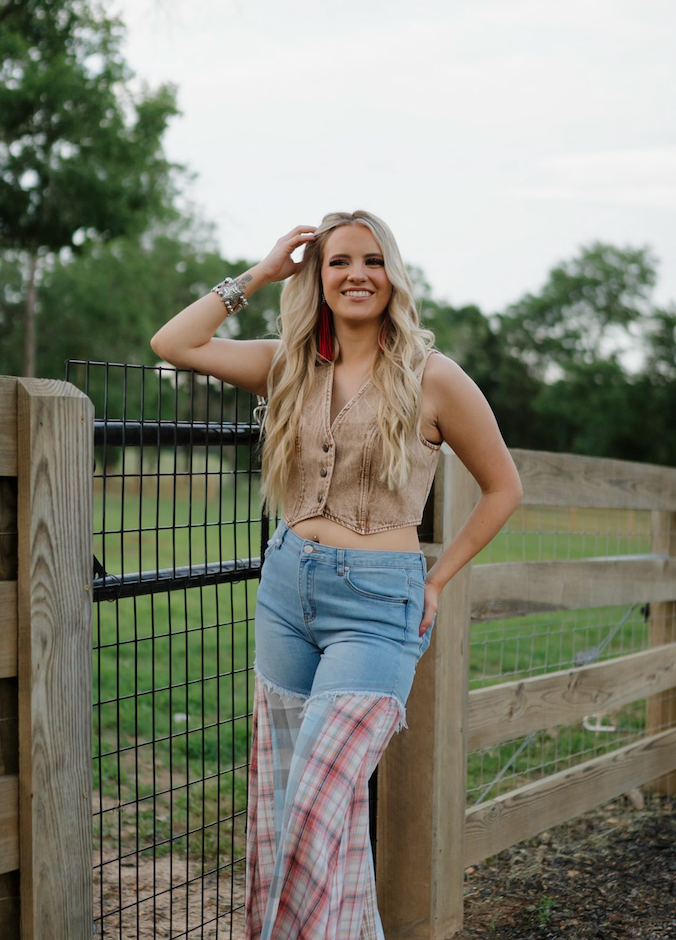 Western Edge Brown Denim Vest