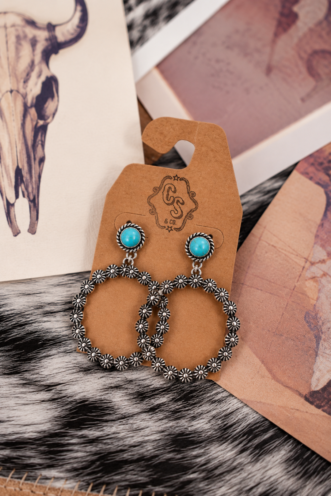 Turquoise Trail Hoop Earrings