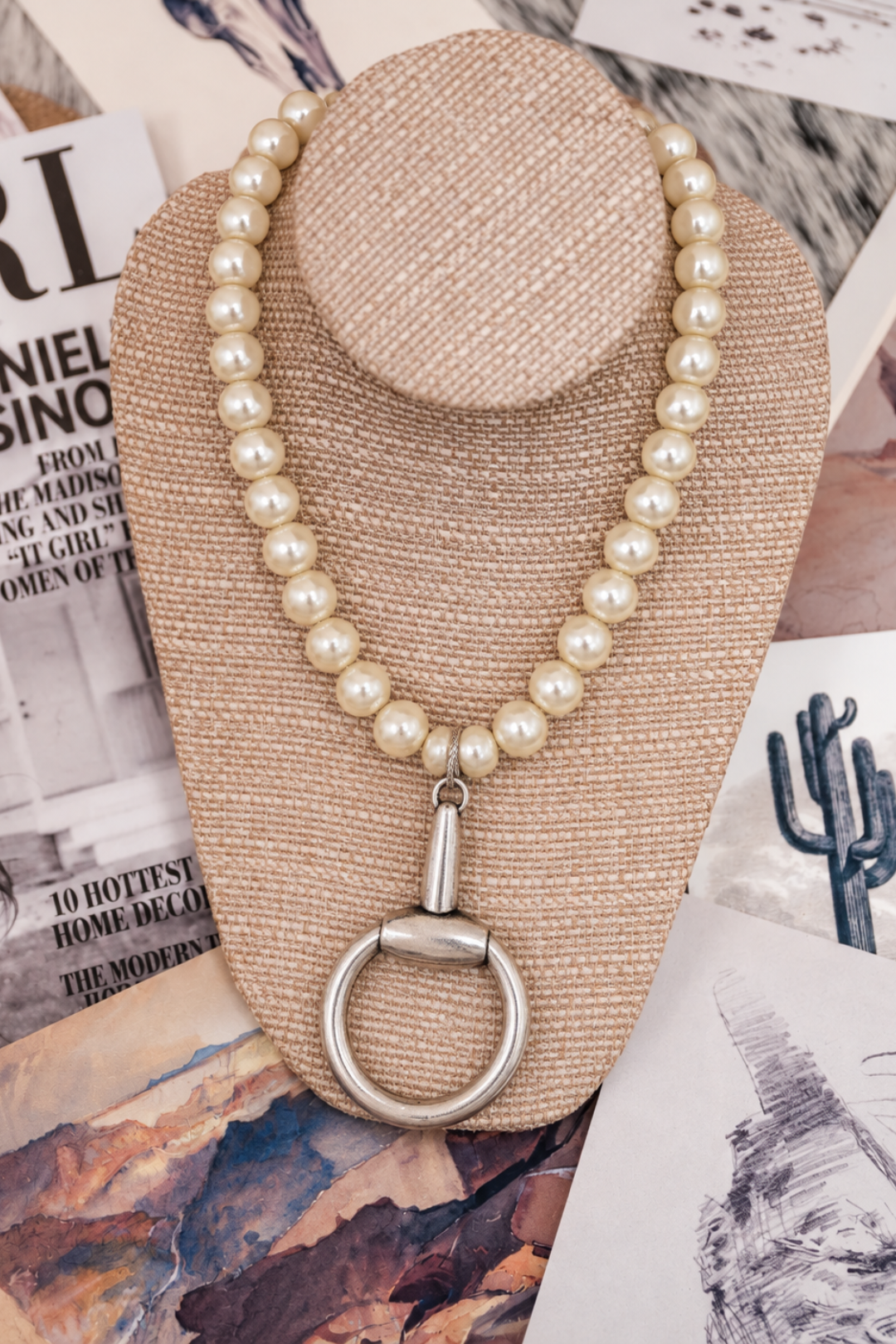 Pearl Horsebit Necklace