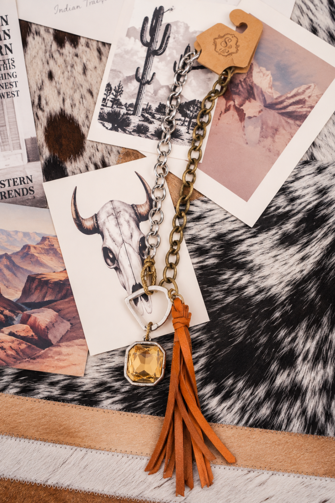 Stirrup & Suede Statement Necklace