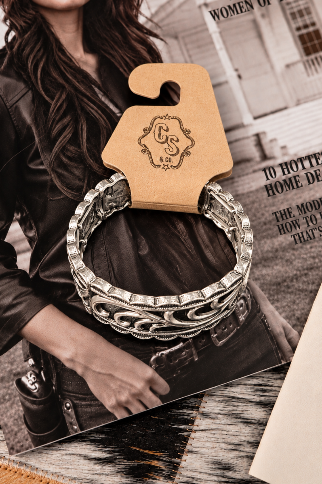 Silver Spur Scroll Bracelet