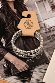 Silver Spur Scroll Bracelet