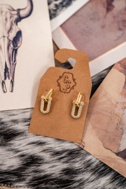 Golden Stirrup Stud Earrings