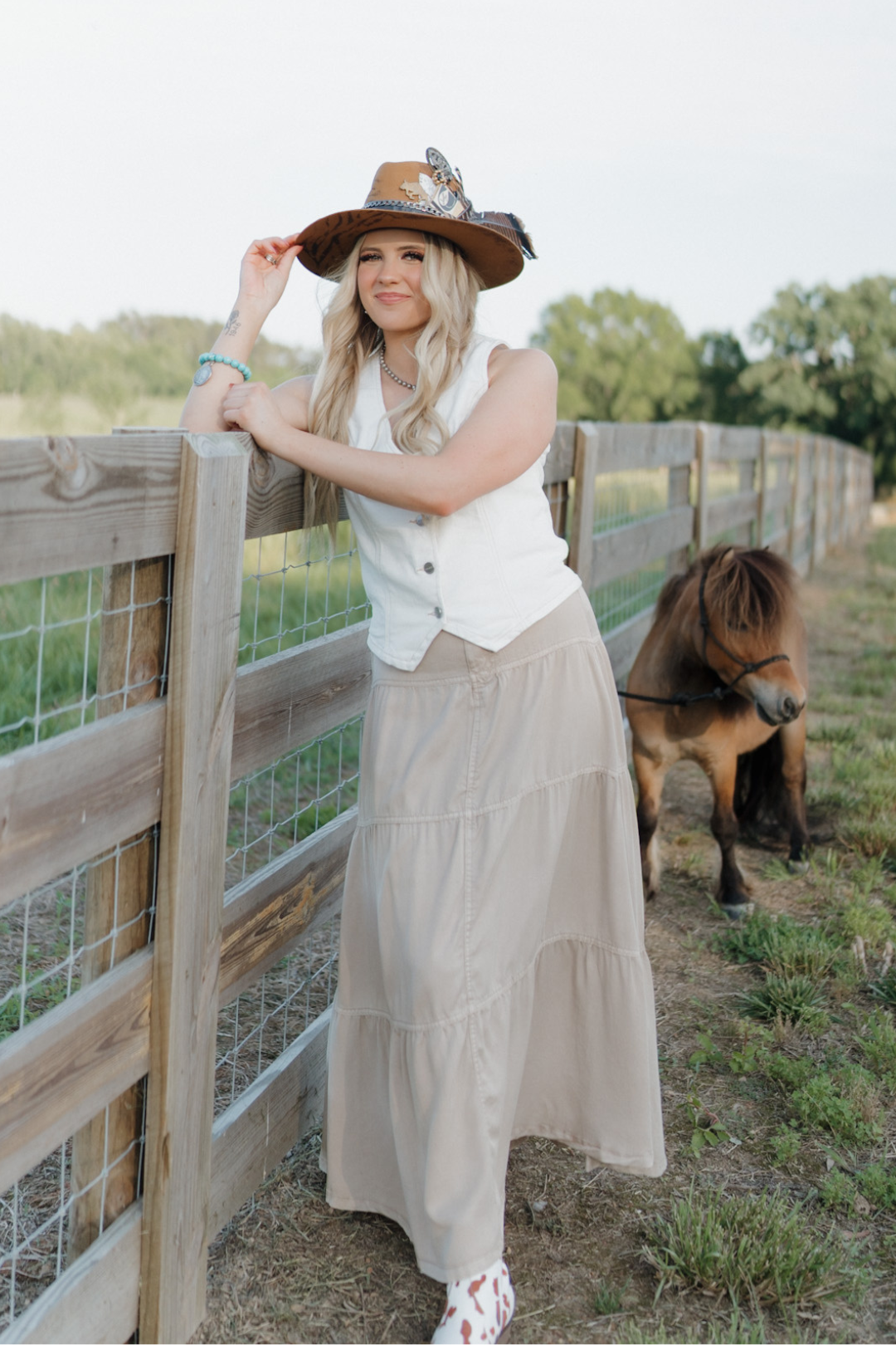 Dust Trail Denim Maxi Skirt