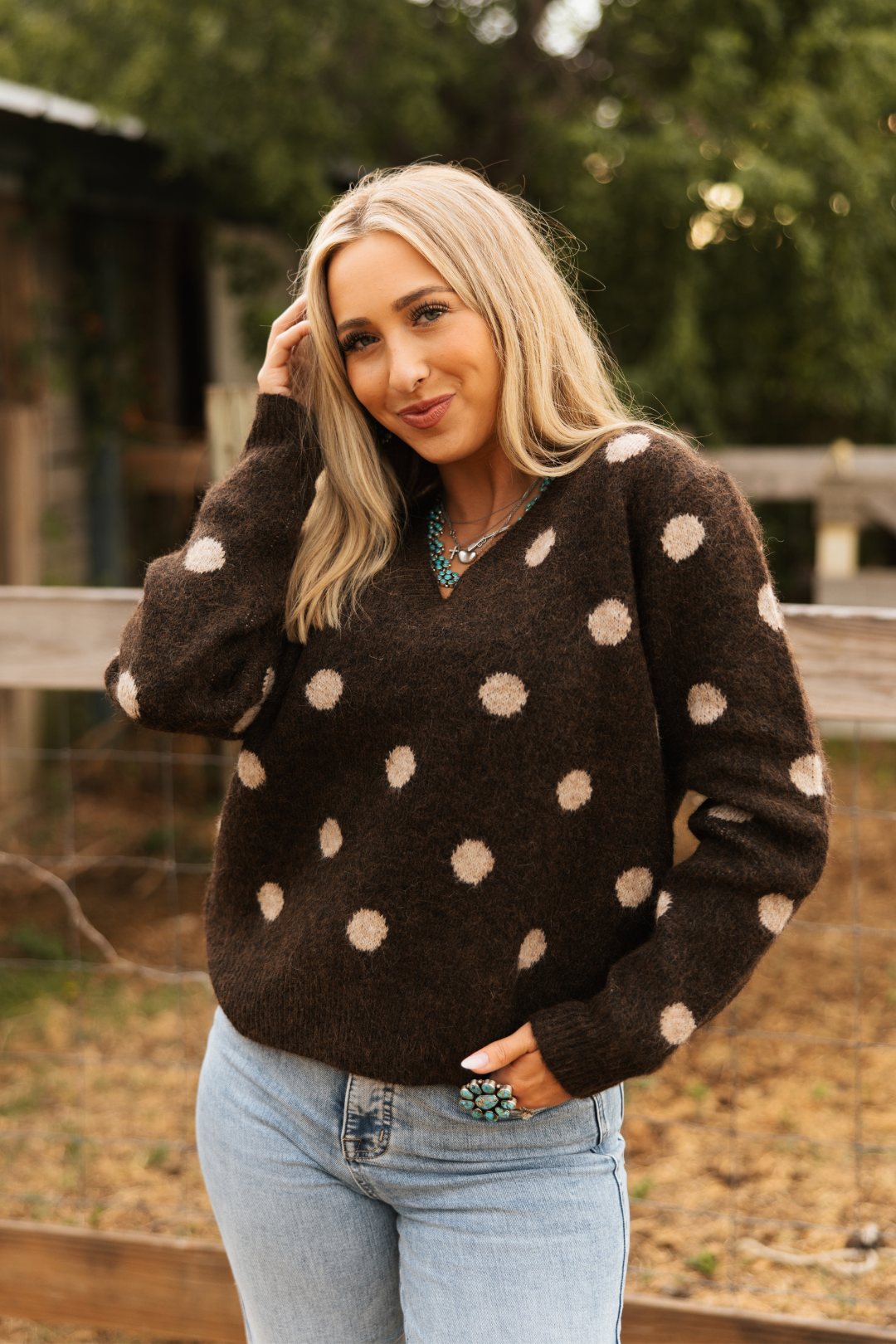 The Mocha Dot Sweater