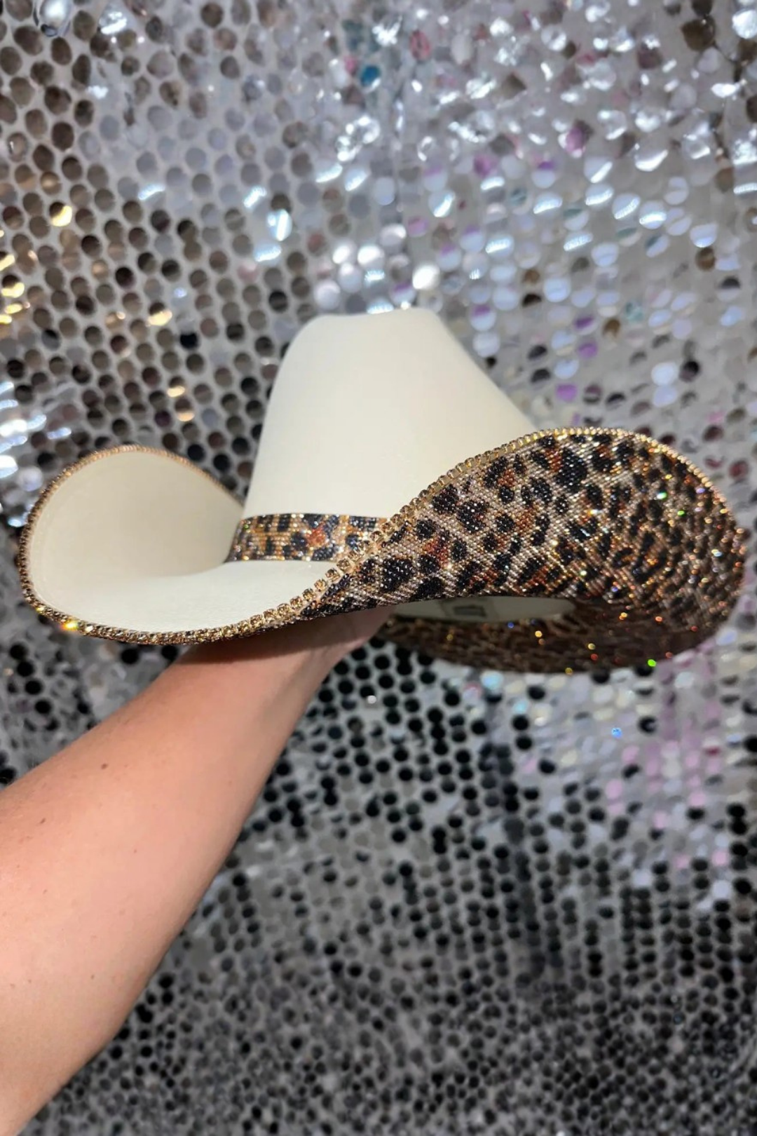 Rhinestone Cowgirl - Sand & Leopard Hat Square Style