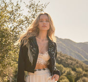 Rhinestone Cropped Jacket