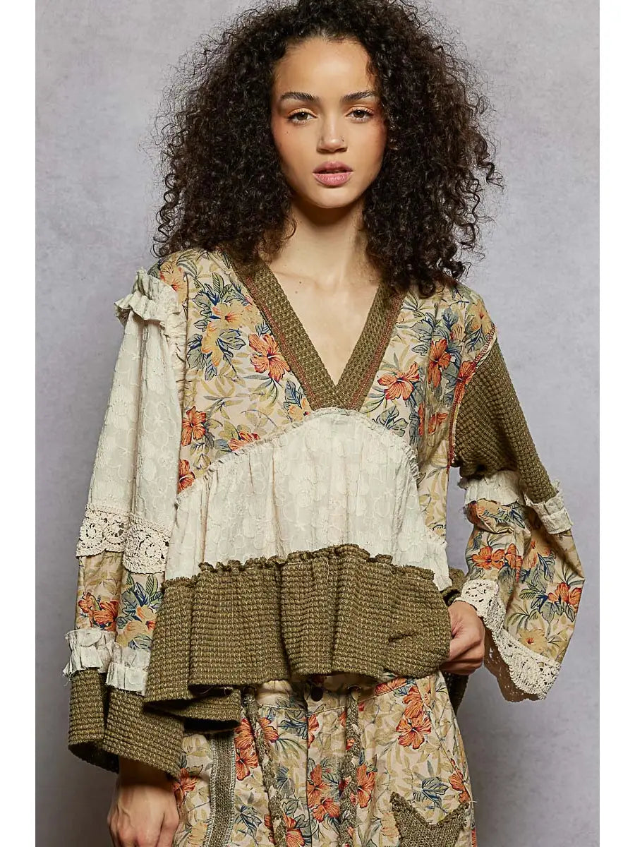 Prairie Patchwork Poet Top