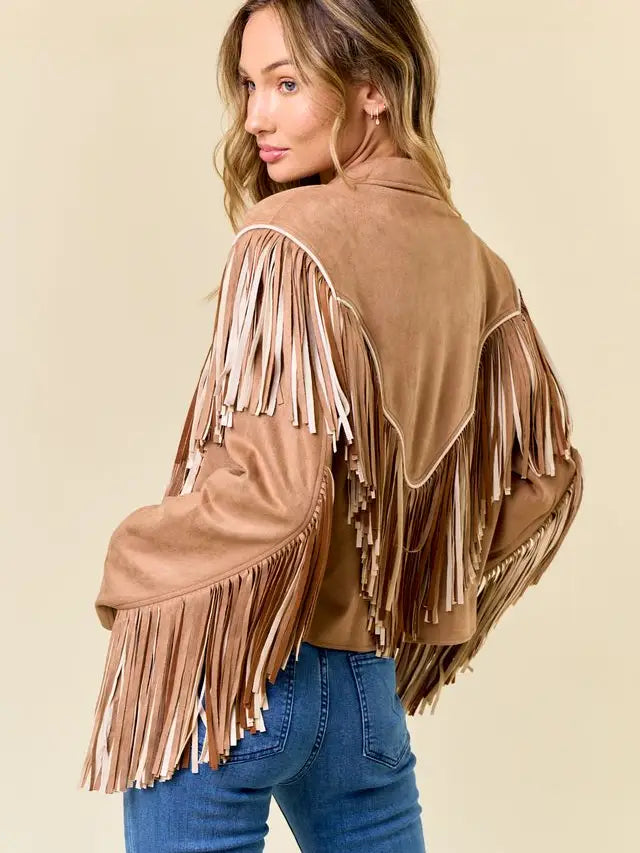 Bluebonnet Fringe Suede Jacket