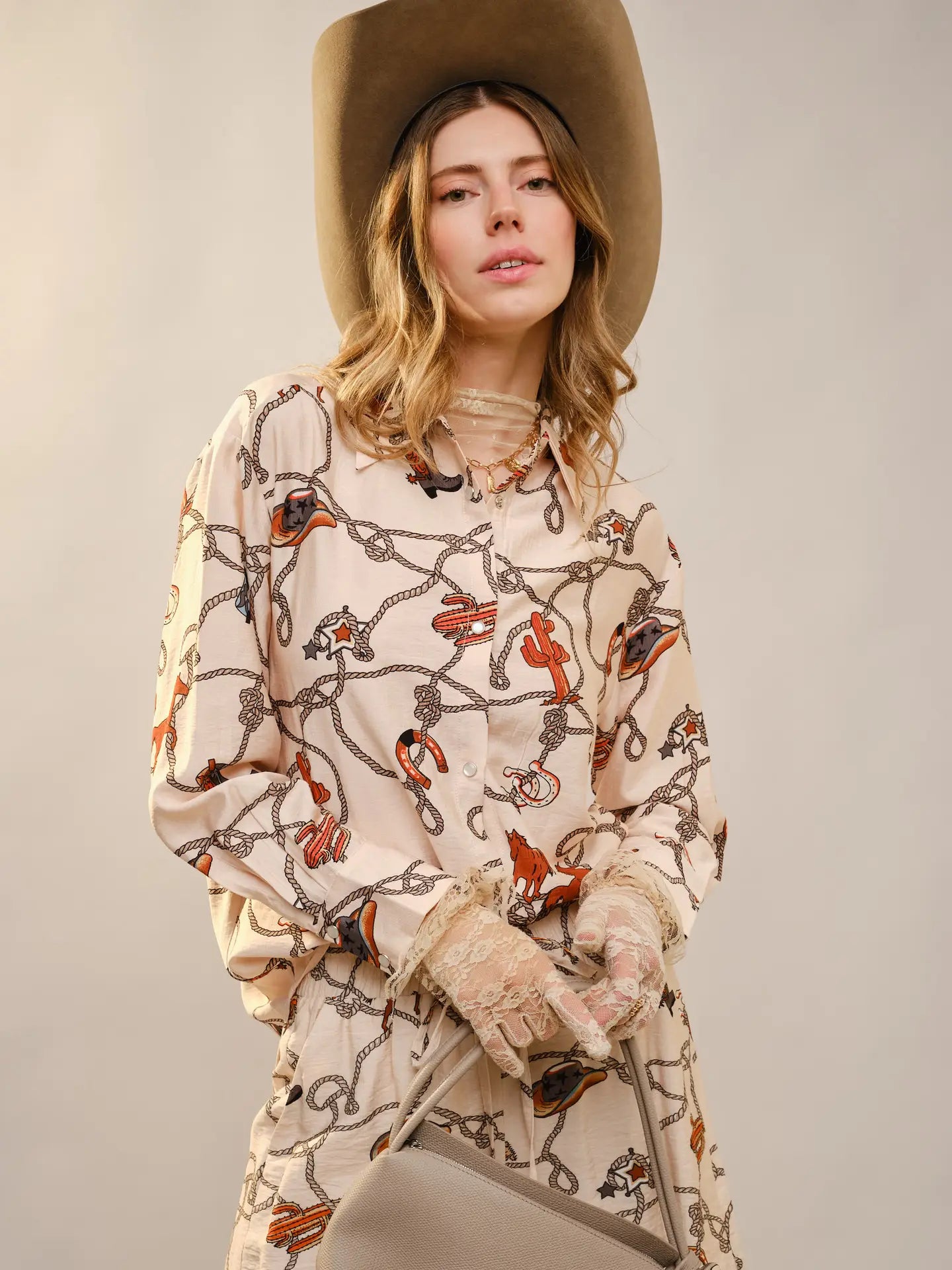 Rope & Rodeo Printed Button-Down Shirt