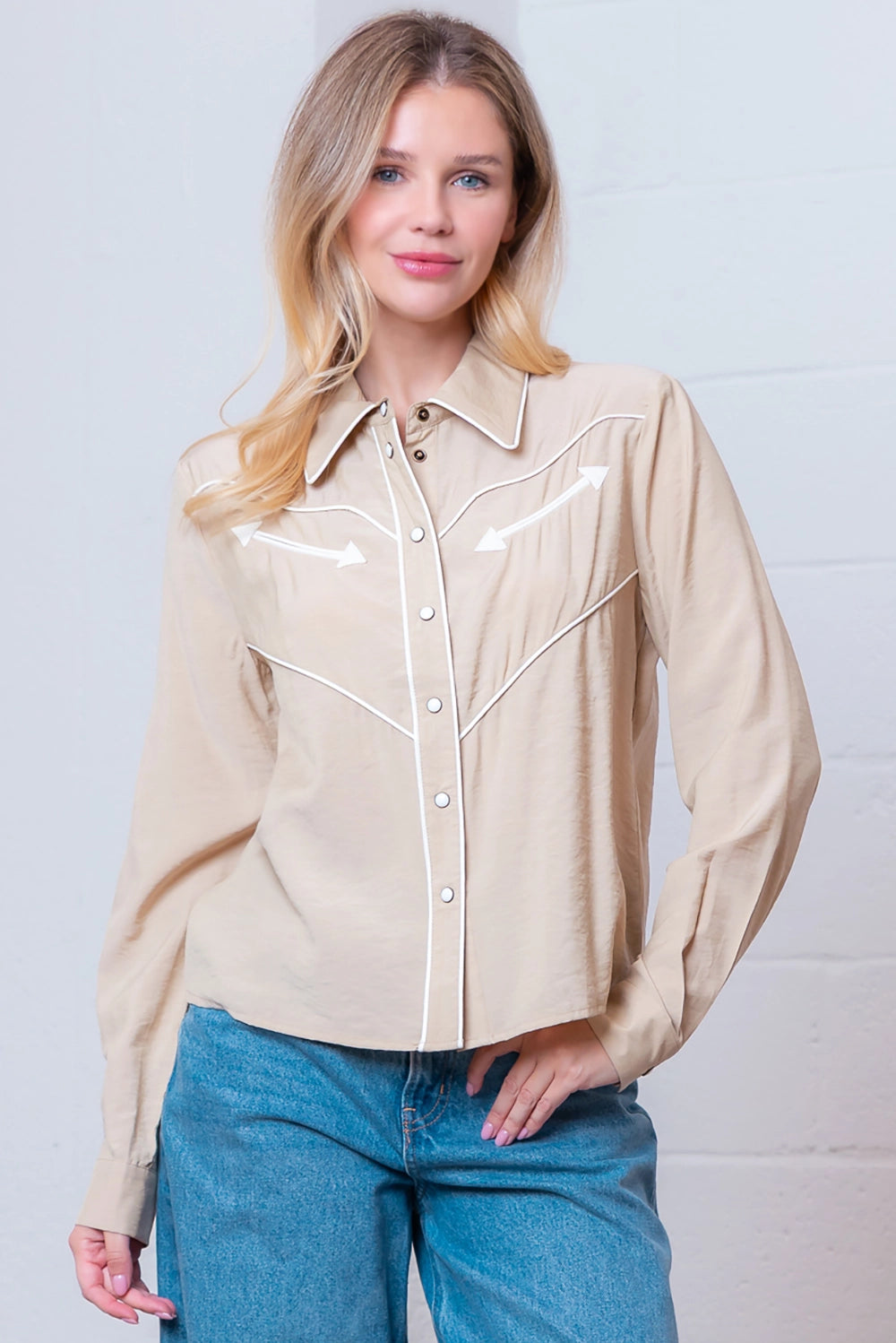 Arrow Trail Button Down Top