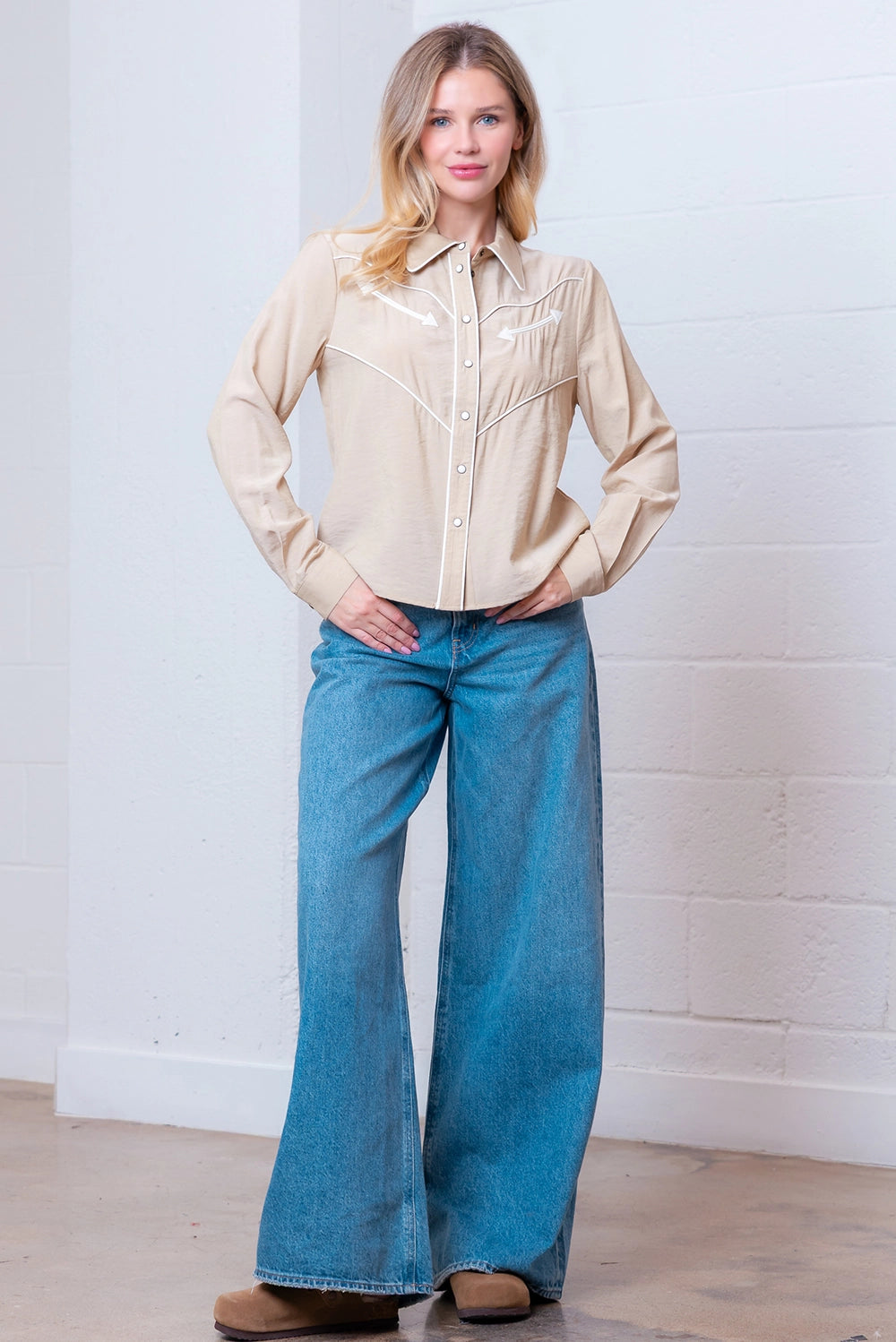 Arrow Trail Button Down Top