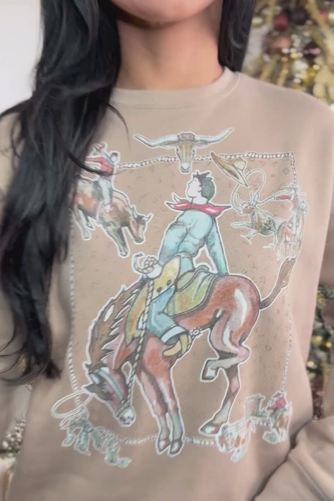 Load video: Rodeo Roundup Graphic Sweatshirt